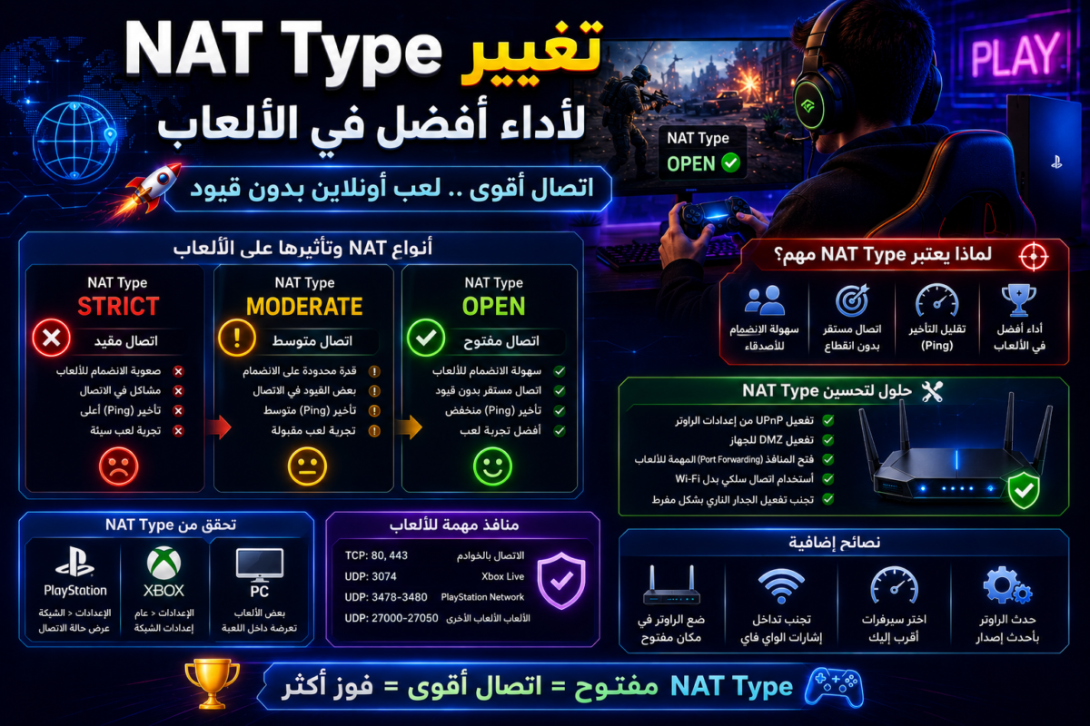 NAT Type للألعاب