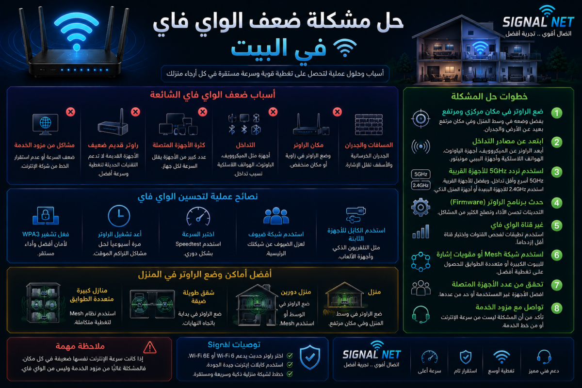ضعف الواي فاي في البيت