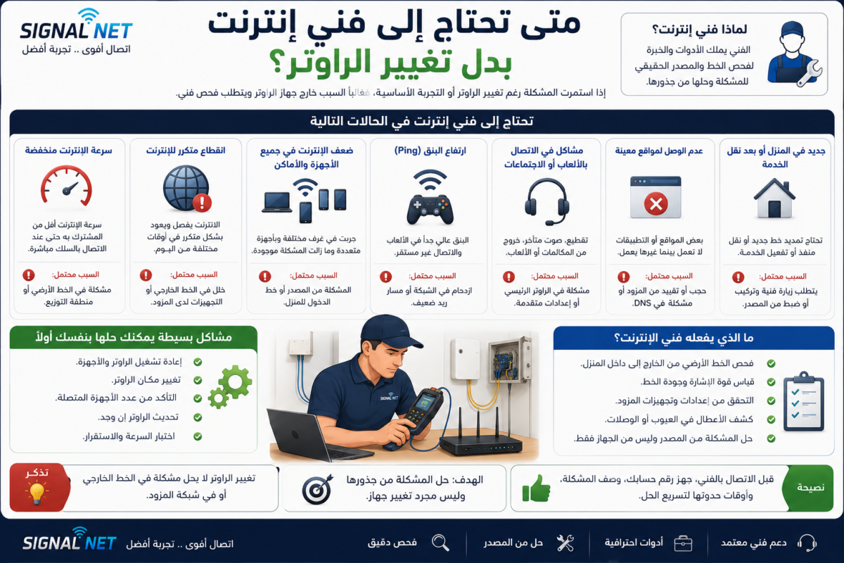 فني إنترنت بدل تغيير الراوتر