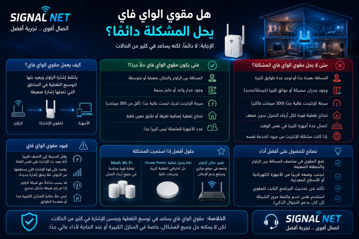 تمديد شبكة داخلية بدل مقوي