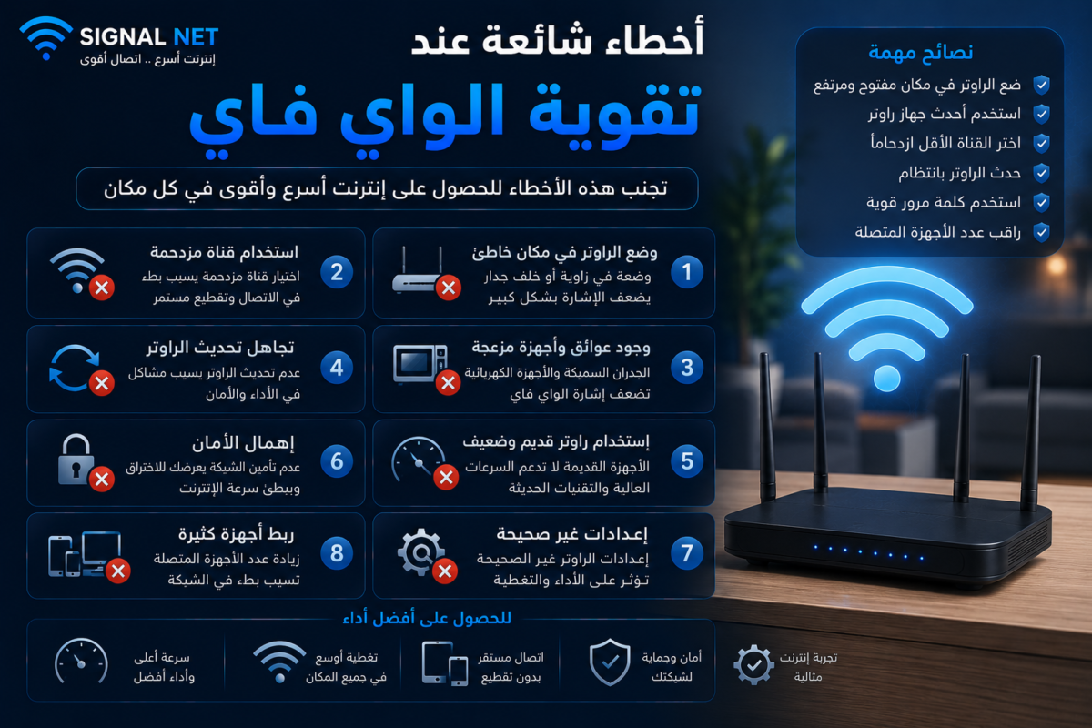 أخطاء تقوية الواي فاي