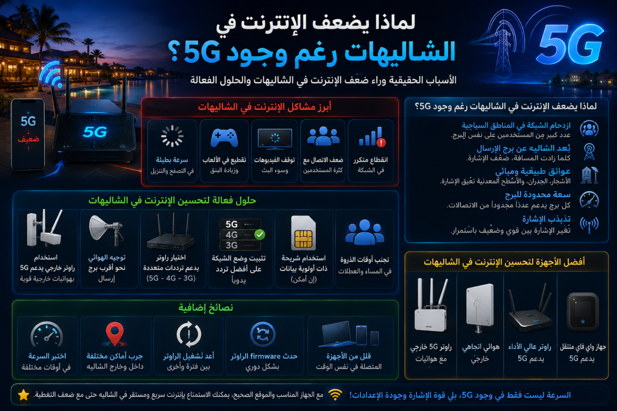 لماذا يضعف الإنترنت في الشاليهات رغم وجود 5G؟