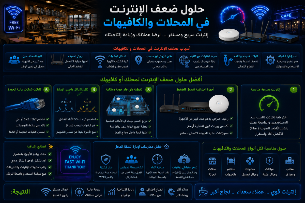 ضعف الإنترنت في المحلات والكافيهات
