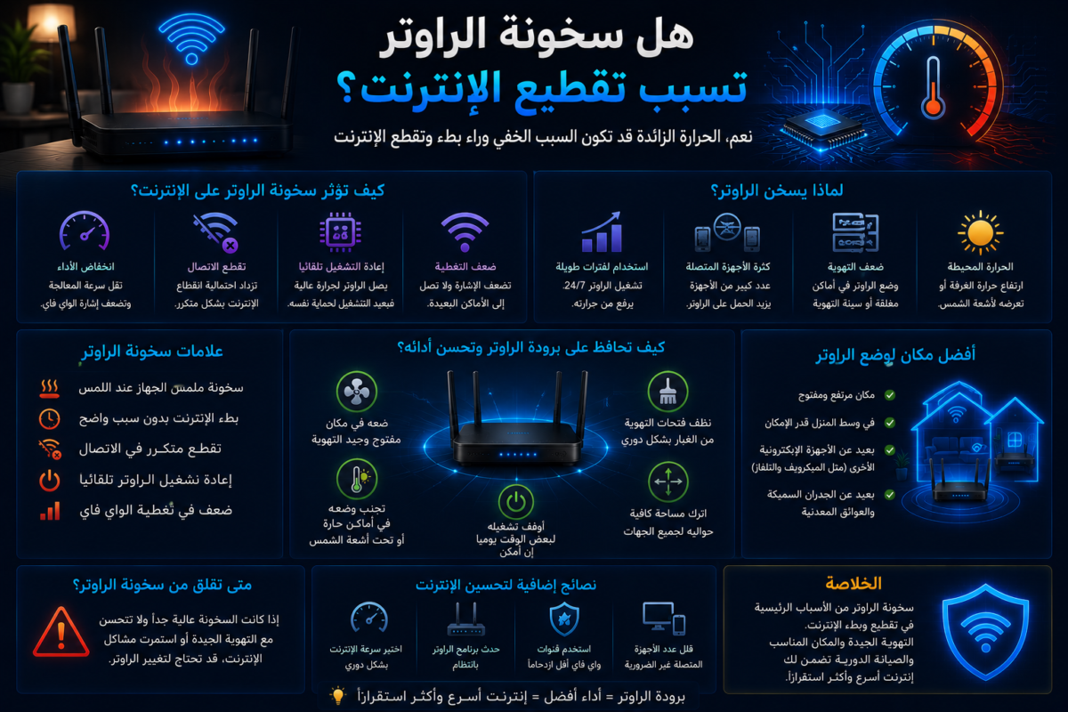 هل سخونة الراوتر تسبب تقطيع الإنترنت؟