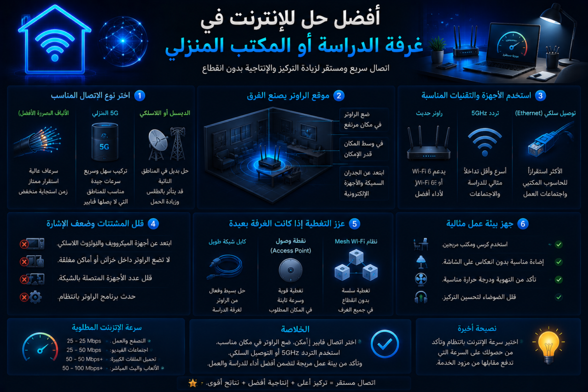 أفضل حل للإنترنت في غرفة الدراسة أو المكتب المنزلي