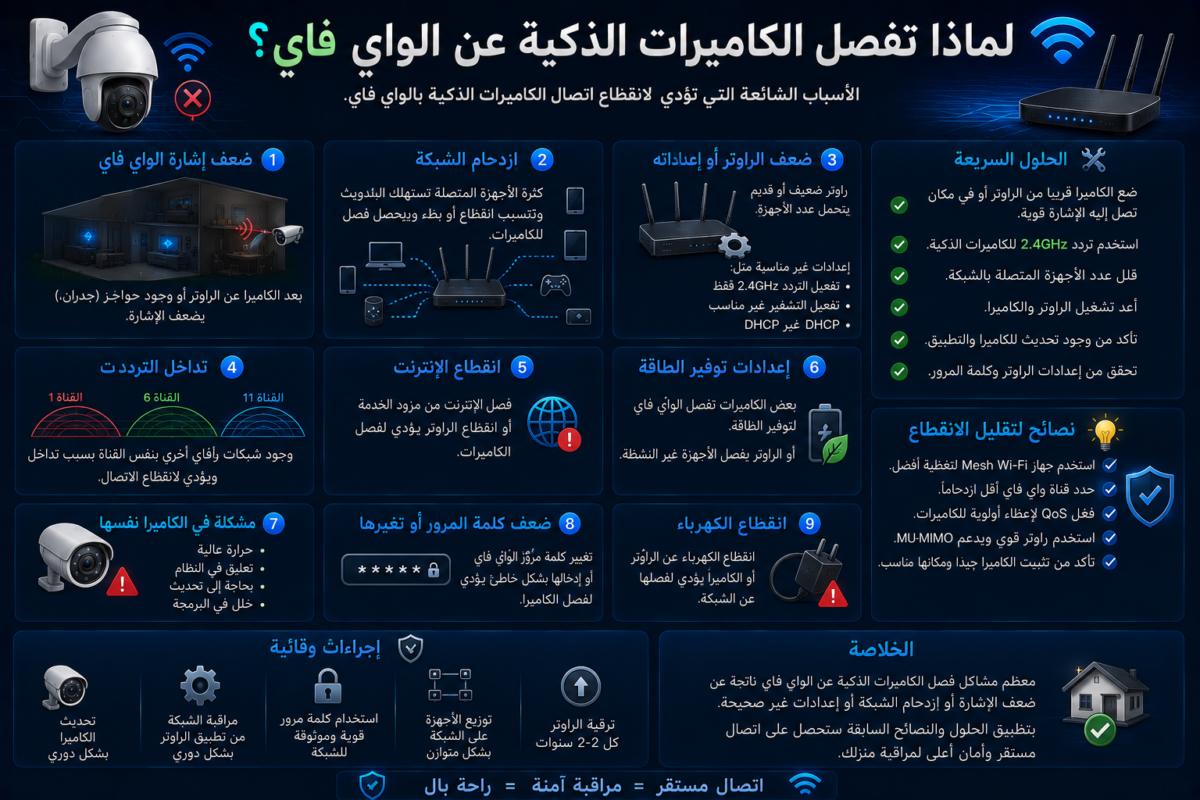 لماذا تفصل الكاميرات الذكية عن الواي فاي؟