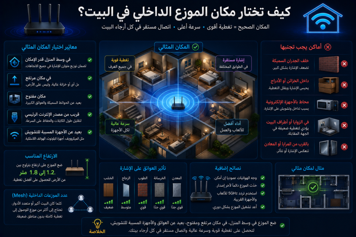 كيف تختار مكان الموزع الداخلي في البيت؟