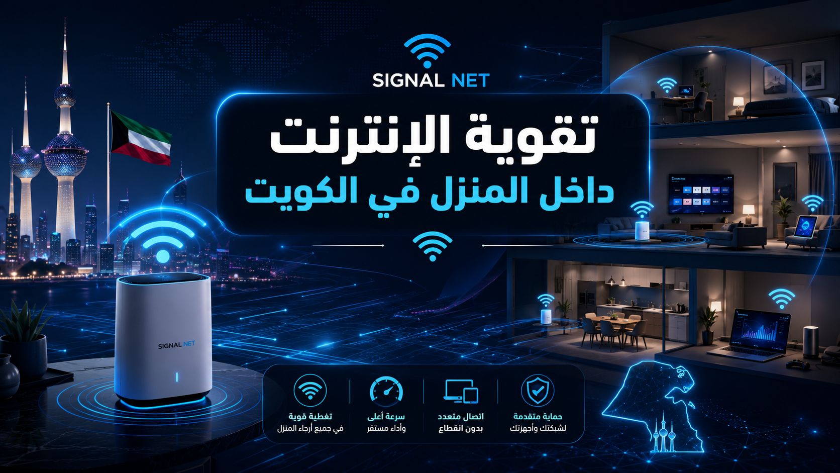 تقوية الإنترنت داخل المنزل في الكويت من Signal Net