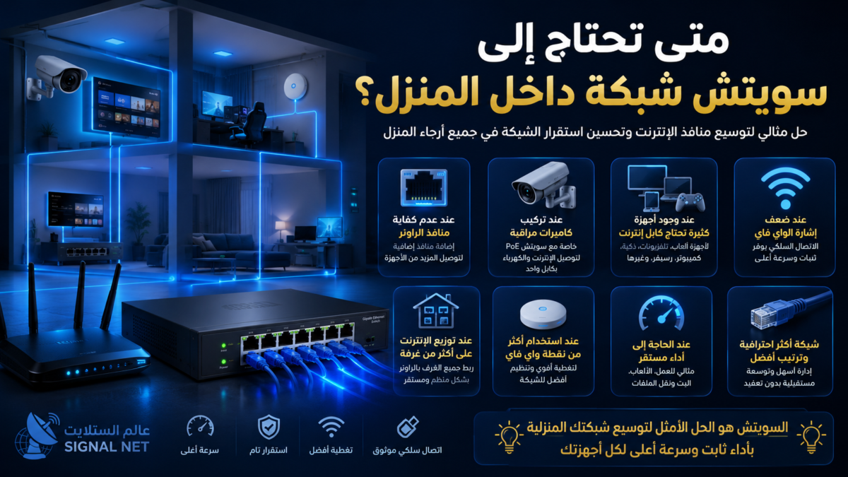 متى تحتاج إلى سويتش شبكة داخل المنزل؟