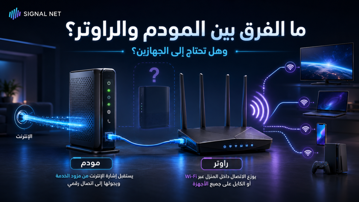 الفرق بين المودم والراوتر